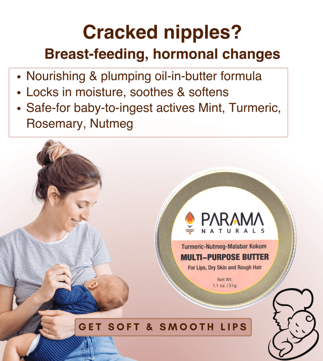 Parama Naturals Multipurpose Butter (Lip-Face-Body-Hair)- 31g - 42225