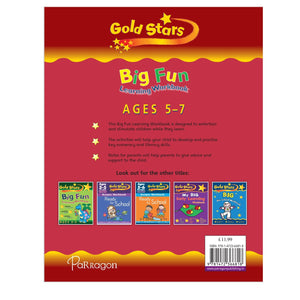 Parragon Gold Stars Big Fun Learning Workbook (Ages 5-7) - Early Learning Book