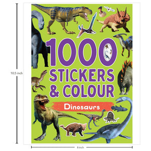 Parragon Publishing 1000 Stickers & Colour: Dinosaurs | Fun Sticker & Coloring - 9780655240013