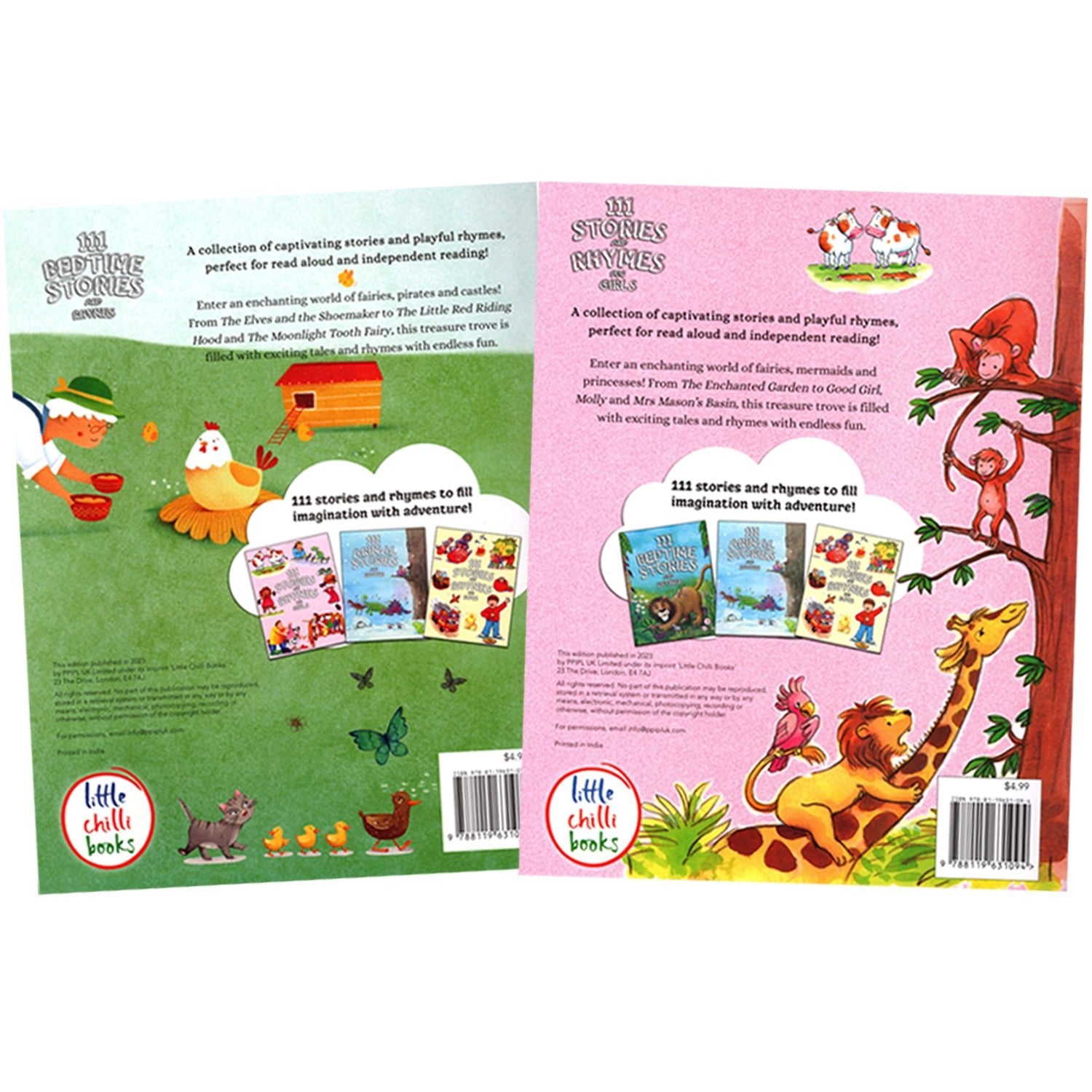 Parragon Publishing 111 Bedtime Stories & Rhymes Pack of 2 Books | Bedtime Short Stories - 9788198022462