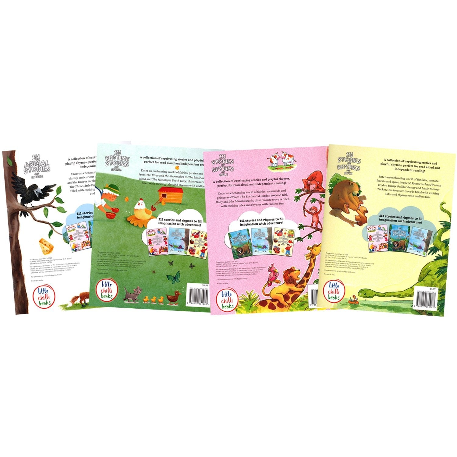 Parragon Publishing 111 Stories & Rhymes Pack of 4 Storybooks for Kids | Short Stories - 9788198022448