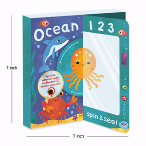 Parragon Publishing 1,2,3…Spin & See! Ocean Toddler Book for 0 - 5 Years Kids - Early Learning Book