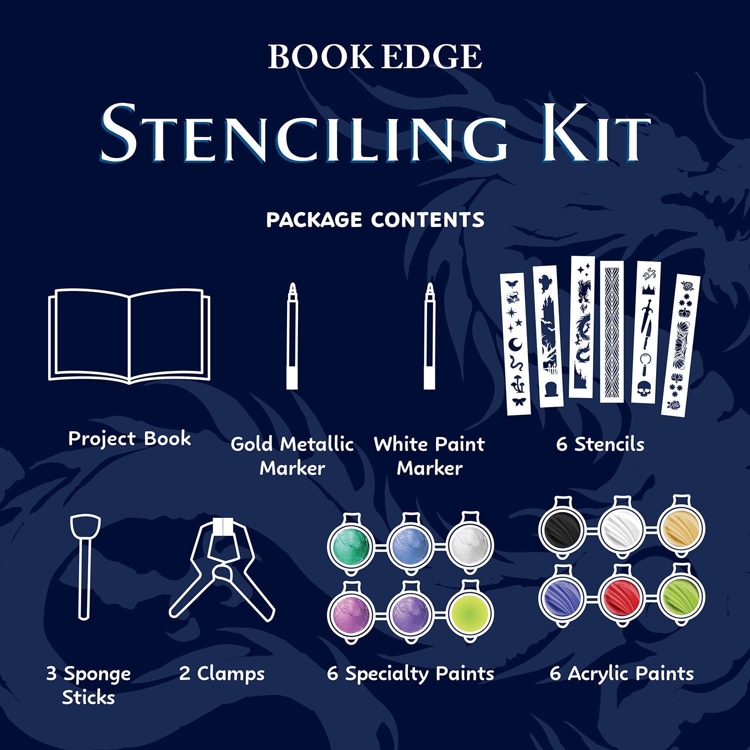 Parragon Publishing Book Stencil art supplies kit for 8+ Years kids - Coloring Set