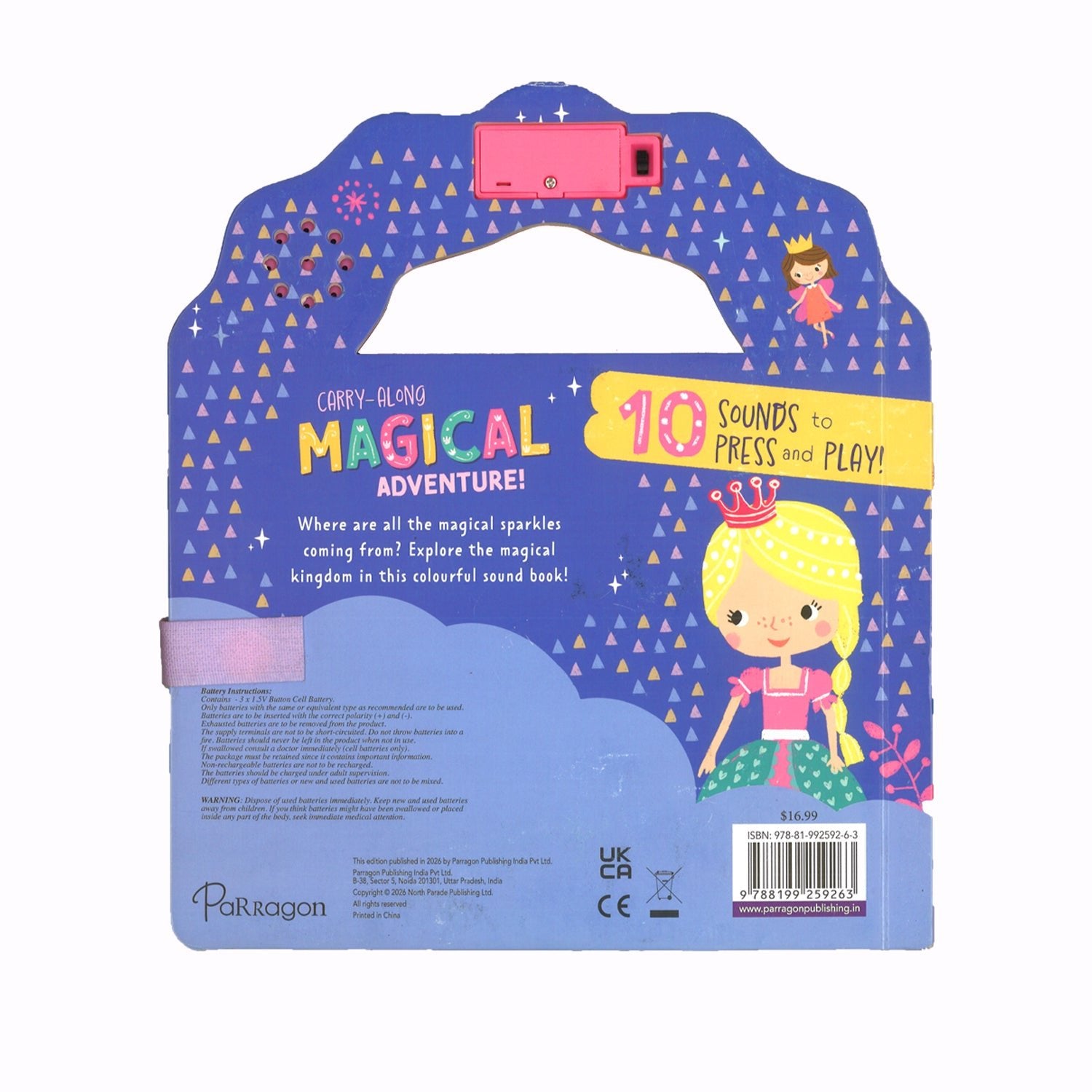 Parragon Publishing Carry Along 10 Button Sound Adventure Book for 3 - 5 Year Kids - Early Learning Book