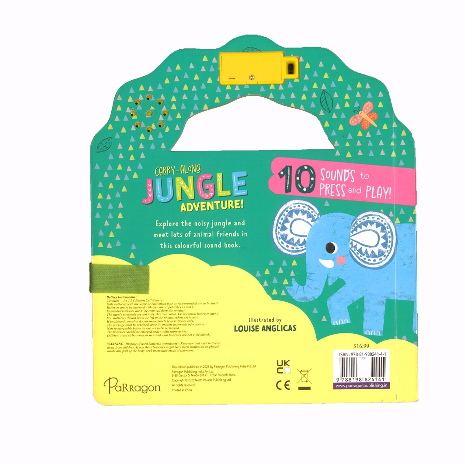 Parragon Publishing Carry Along 10 Button Sound Book Adventure for 3 - 5 Year Kids - Early Learning Book