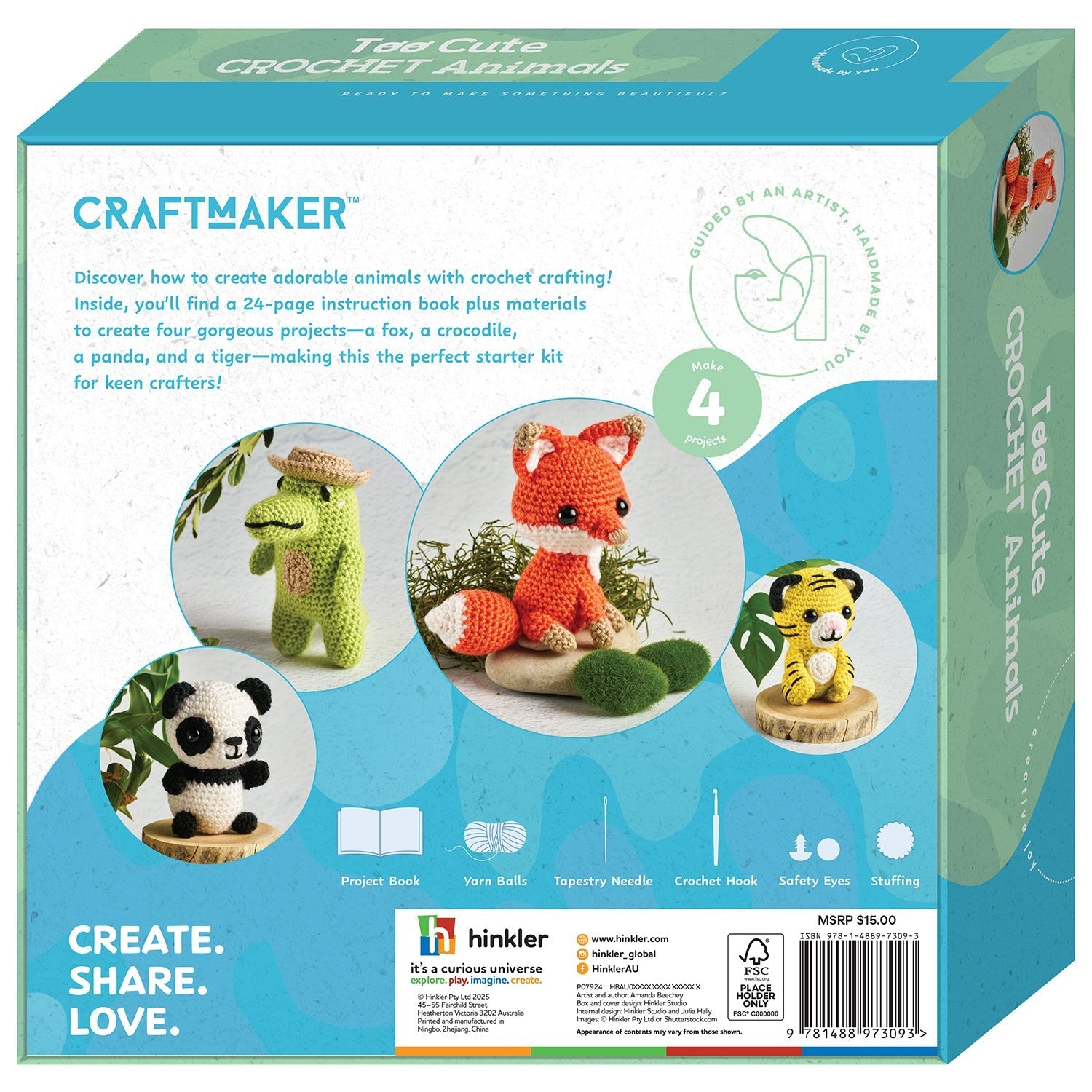 Parragon Publishing Craft Maker Crochet Animals Craft Kit for 8+ Years kids - Art & Craft
