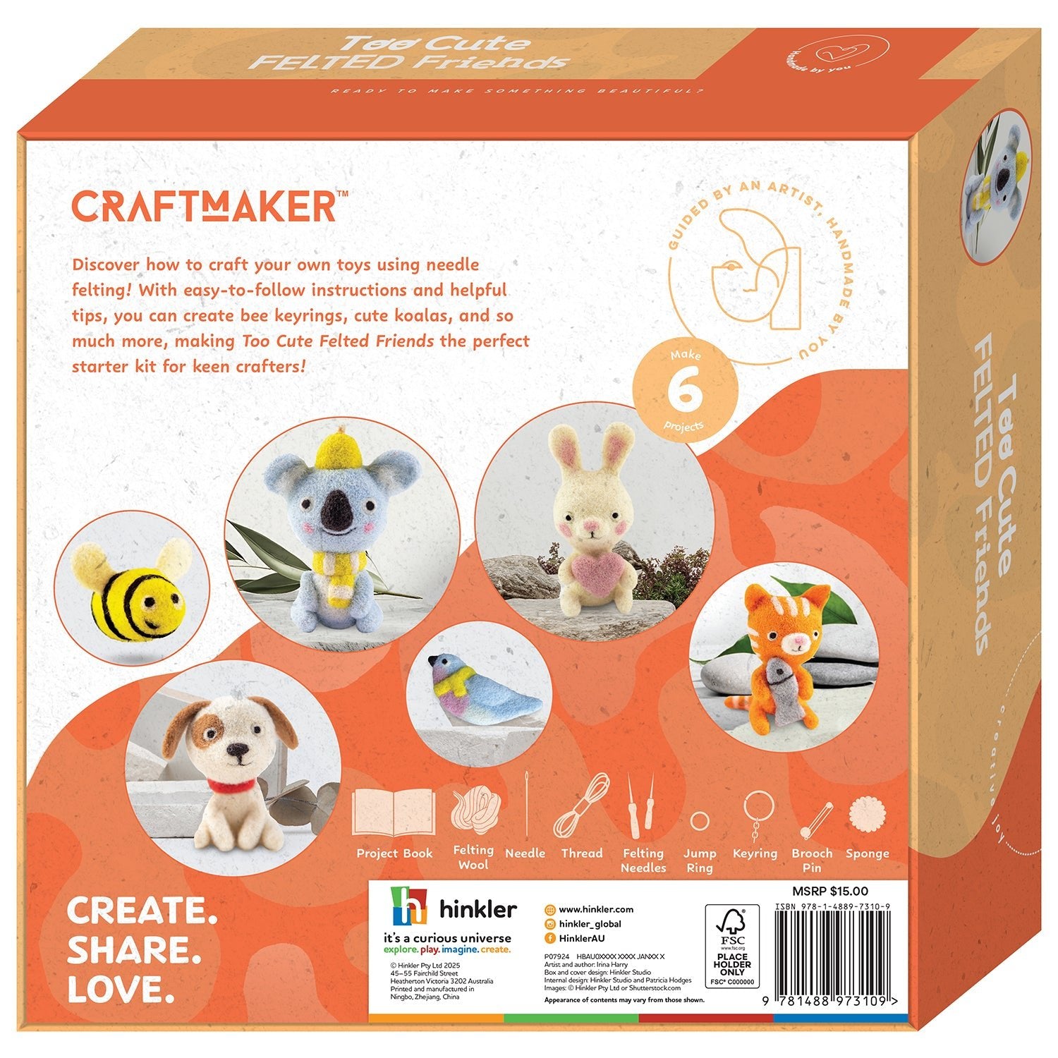 Parragon Publishing Craft Maker Felted Friends Craft Kit for 8+ Years kids - Art & Craft