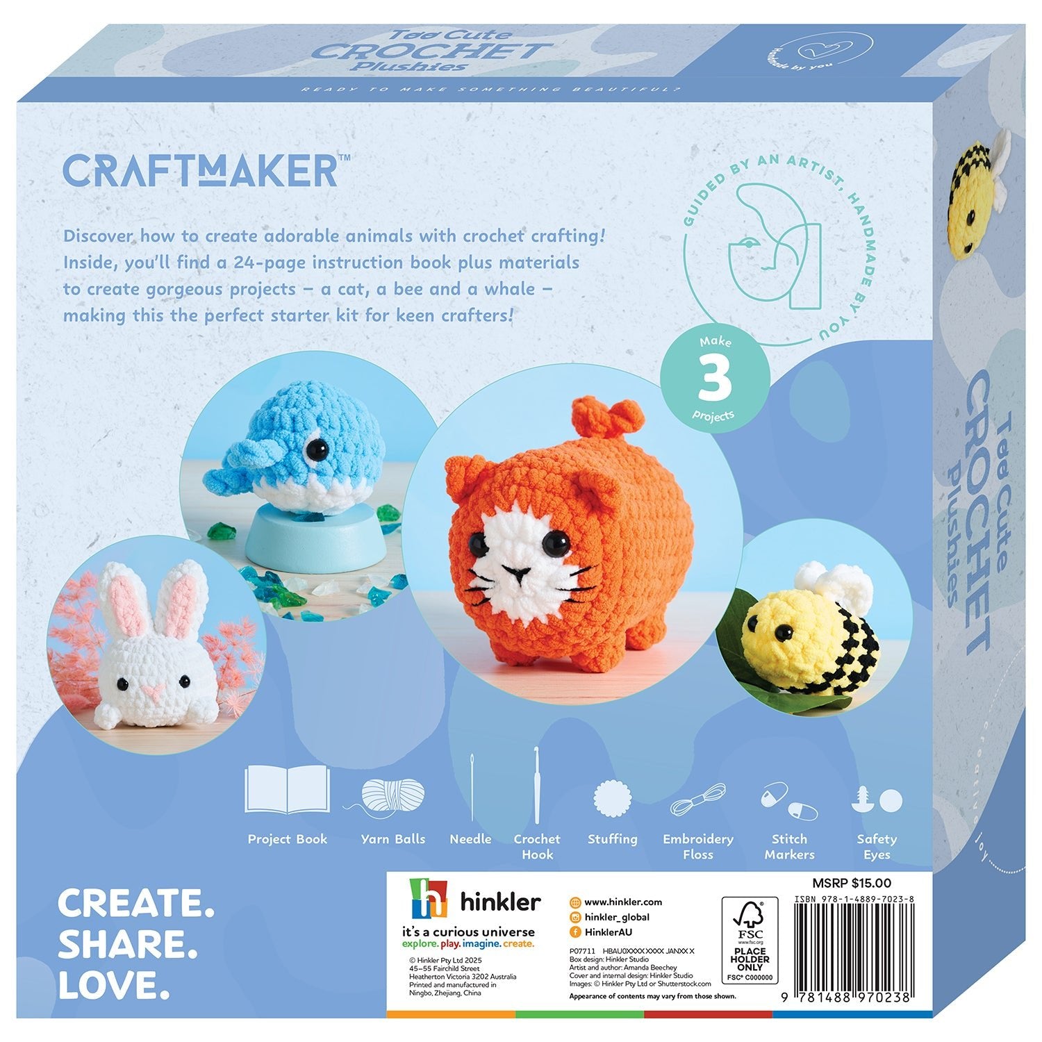 Parragon Publishing Cute Crochet Animals craft kit for 8+ Years Kids - Art & Craft