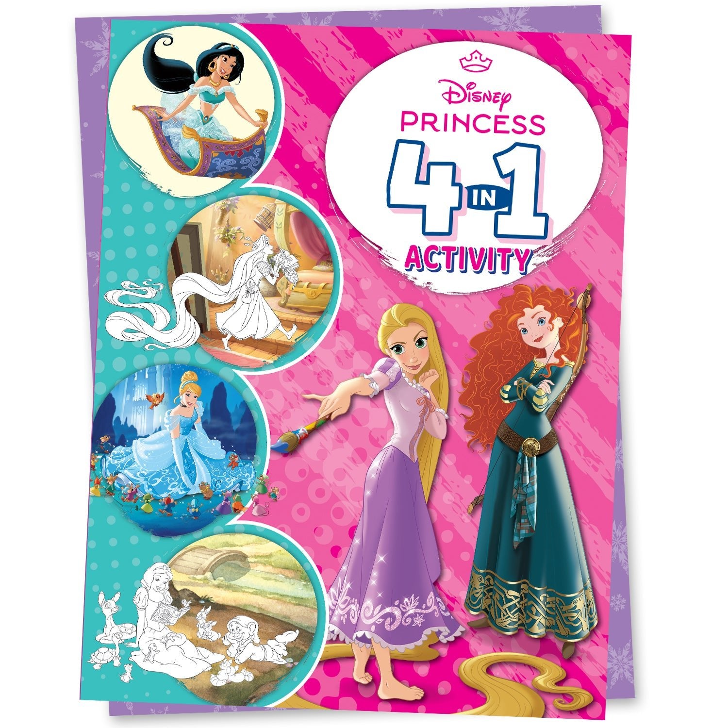 Parragon Publishing Disney Princess: 4 - in - 1 Activity Book Puzzles, Coloring, Games, and More - 9788197245794