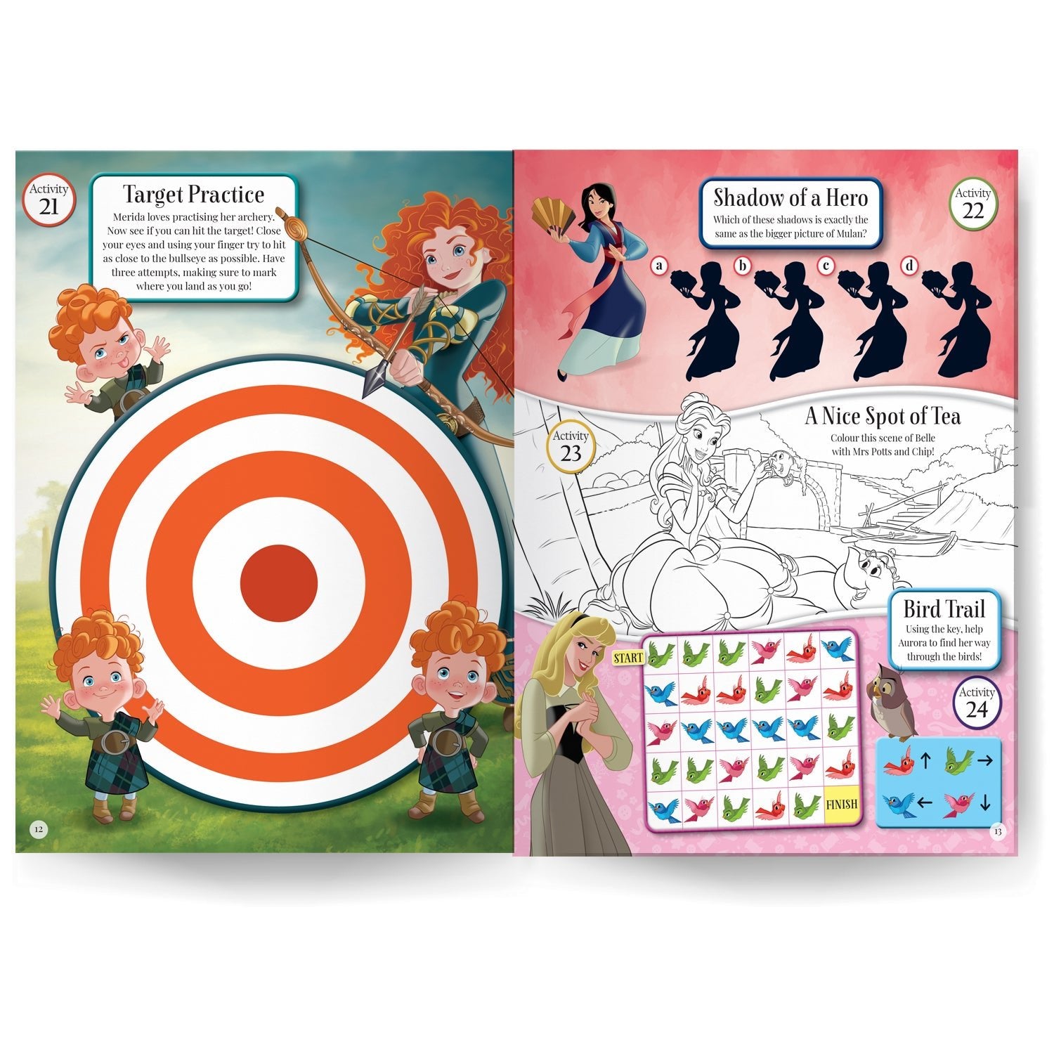 Parragon Publishing Disney Princess: 4 - in - 1 Activity Book Puzzles, Coloring, Games, and More - 9788197245794