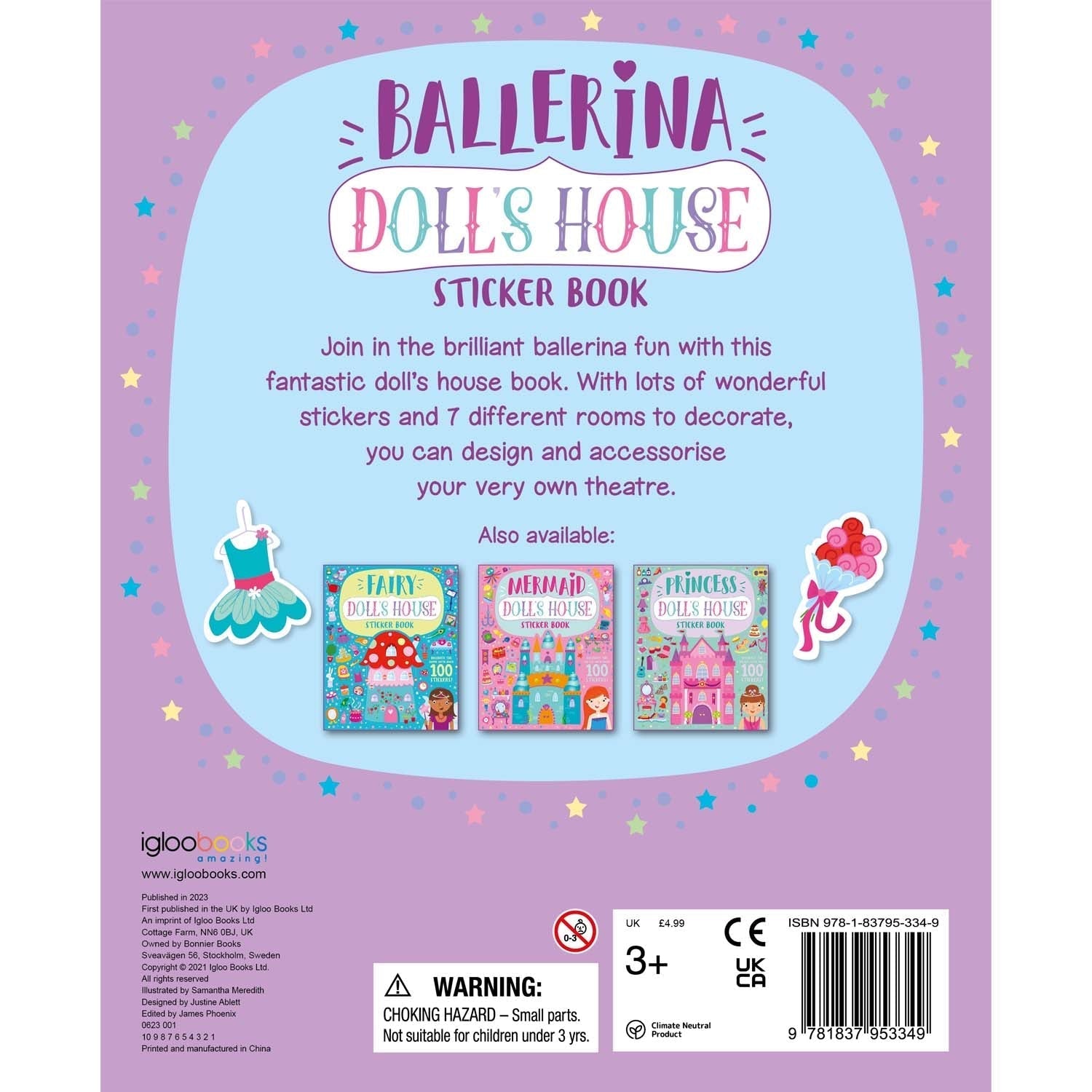 Parragon Publishing Doll’s House: Ballerina Sticker Book for Children Ages 8 - 12 - Sticker Book