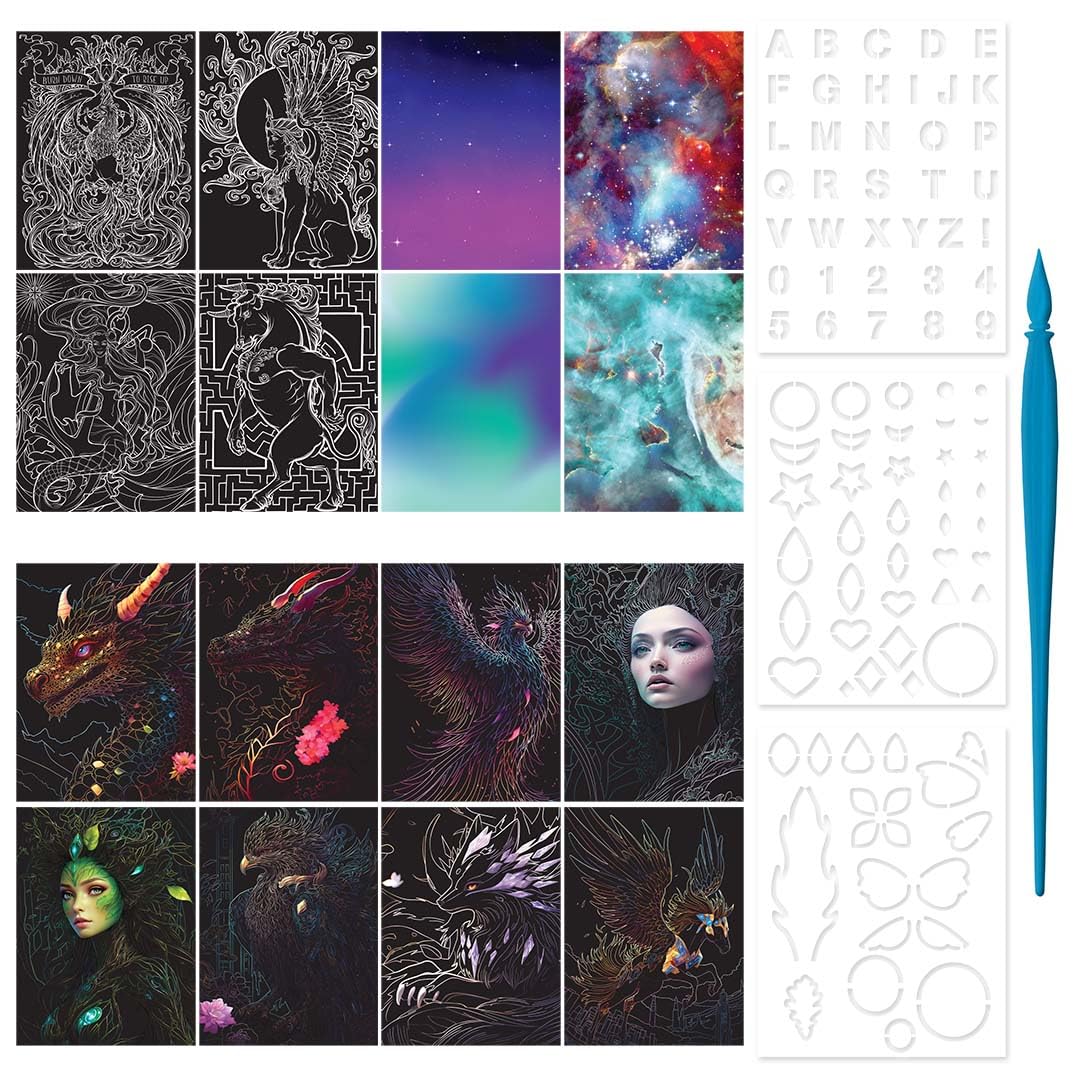 Parragon Publishing Kaleidoscope Etch Art Creations Book for 8 - 12 years kids - Coloring Book