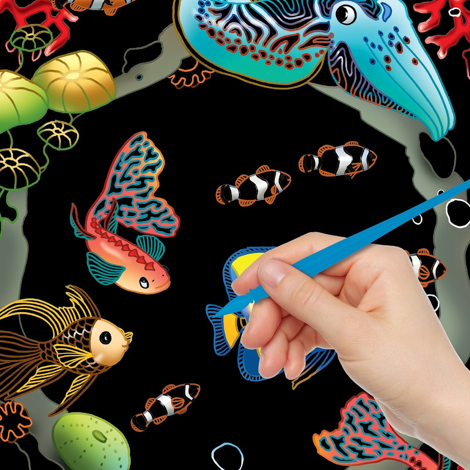 Parragon Publishing Kaleidoscope Etch Art Ocean book for 8 - 12 years kids - Coloring Book