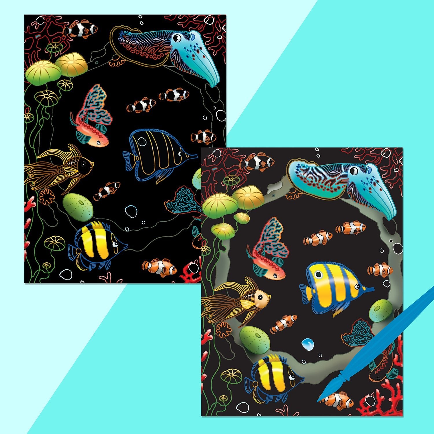 Parragon Publishing Kaleidoscope Etch Art Ocean book for 8 - 12 years kids - Coloring Book