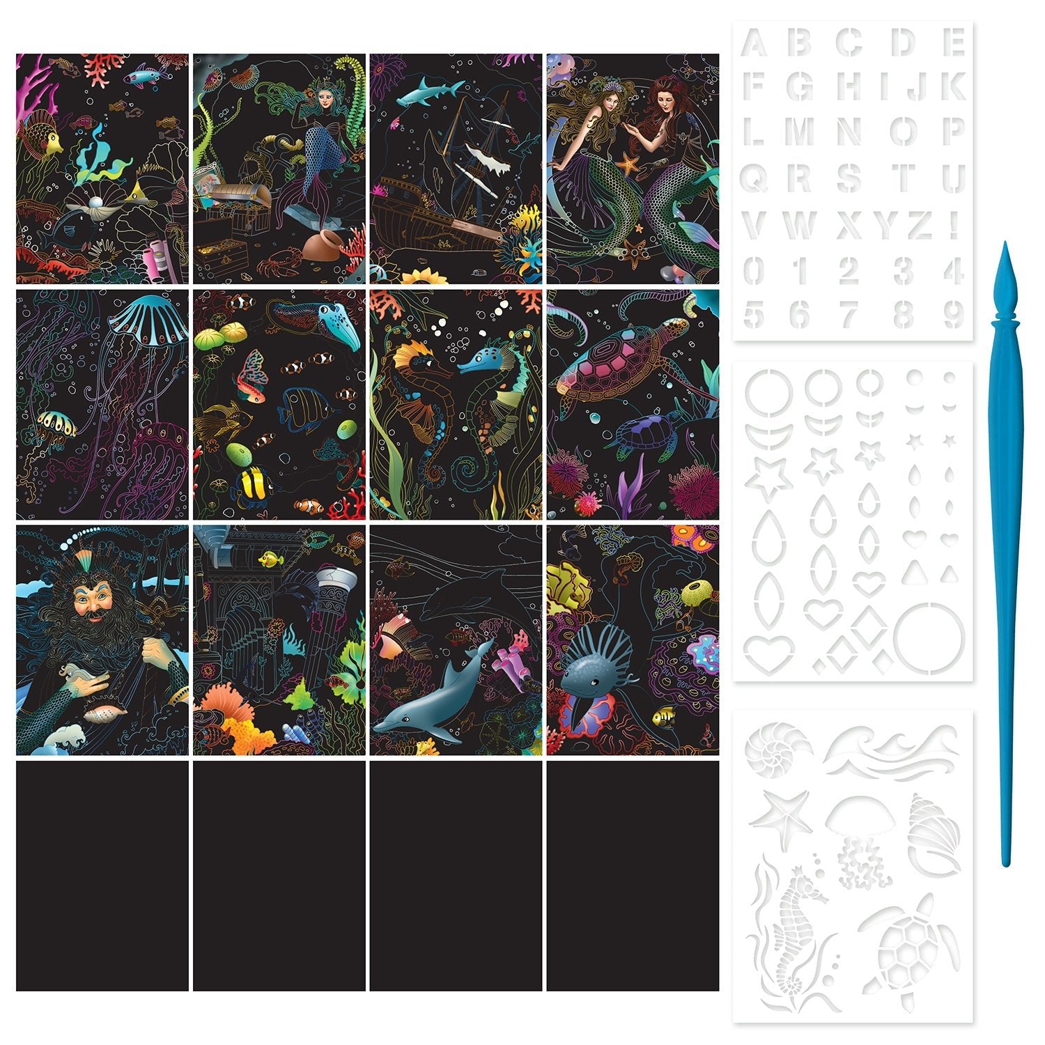 Parragon Publishing Kaleidoscope Etch Art Ocean book for 8 - 12 years kids - Coloring Book