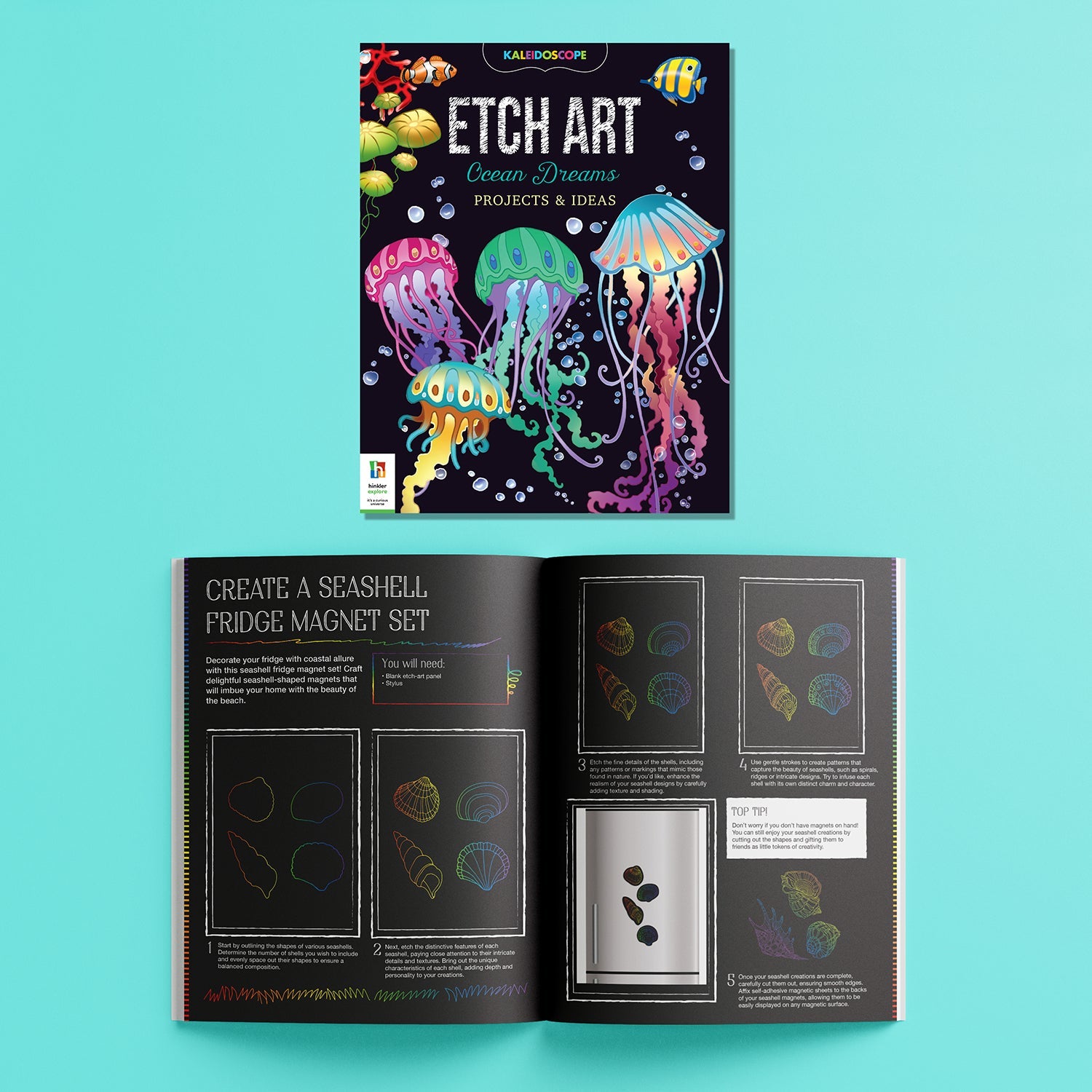 Parragon Publishing Kaleidoscope Etch Art Ocean book for 8 - 12 years kids - Coloring Book