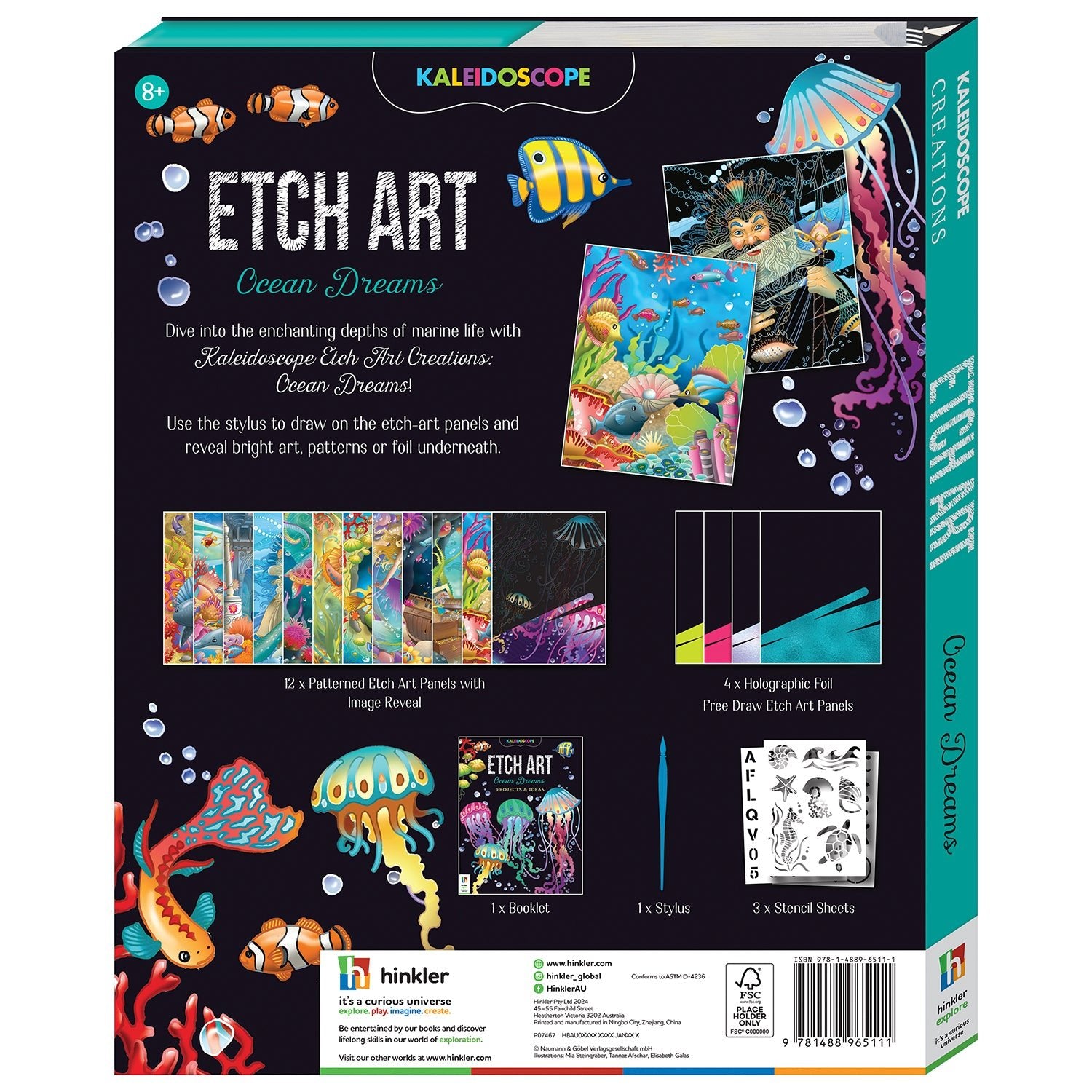 Parragon Publishing Kaleidoscope Etch Art Ocean book for 8 - 12 years kids - Coloring Book