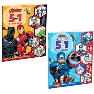 Parragon Publishing Marvel 5 - in - 1 Avengers and Captain America Pack of 2 Colouring Books - 9788198022431