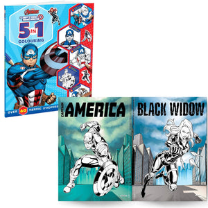 Parragon Publishing Marvel 5 - in - 1 Avengers and Captain America Pack of 2 Colouring Books - 9788198022431