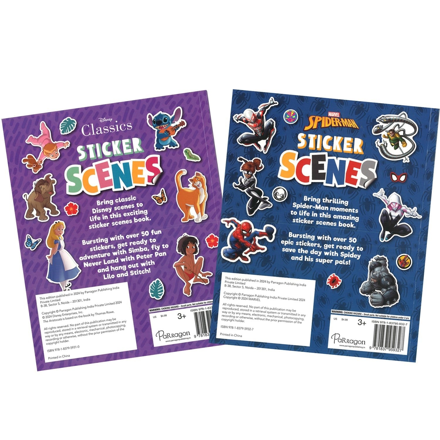 Parragon Publishing Marvel Sticker Hulk and Spider - Man Pack of 2 Books| Activity for Kids - 9788198022493