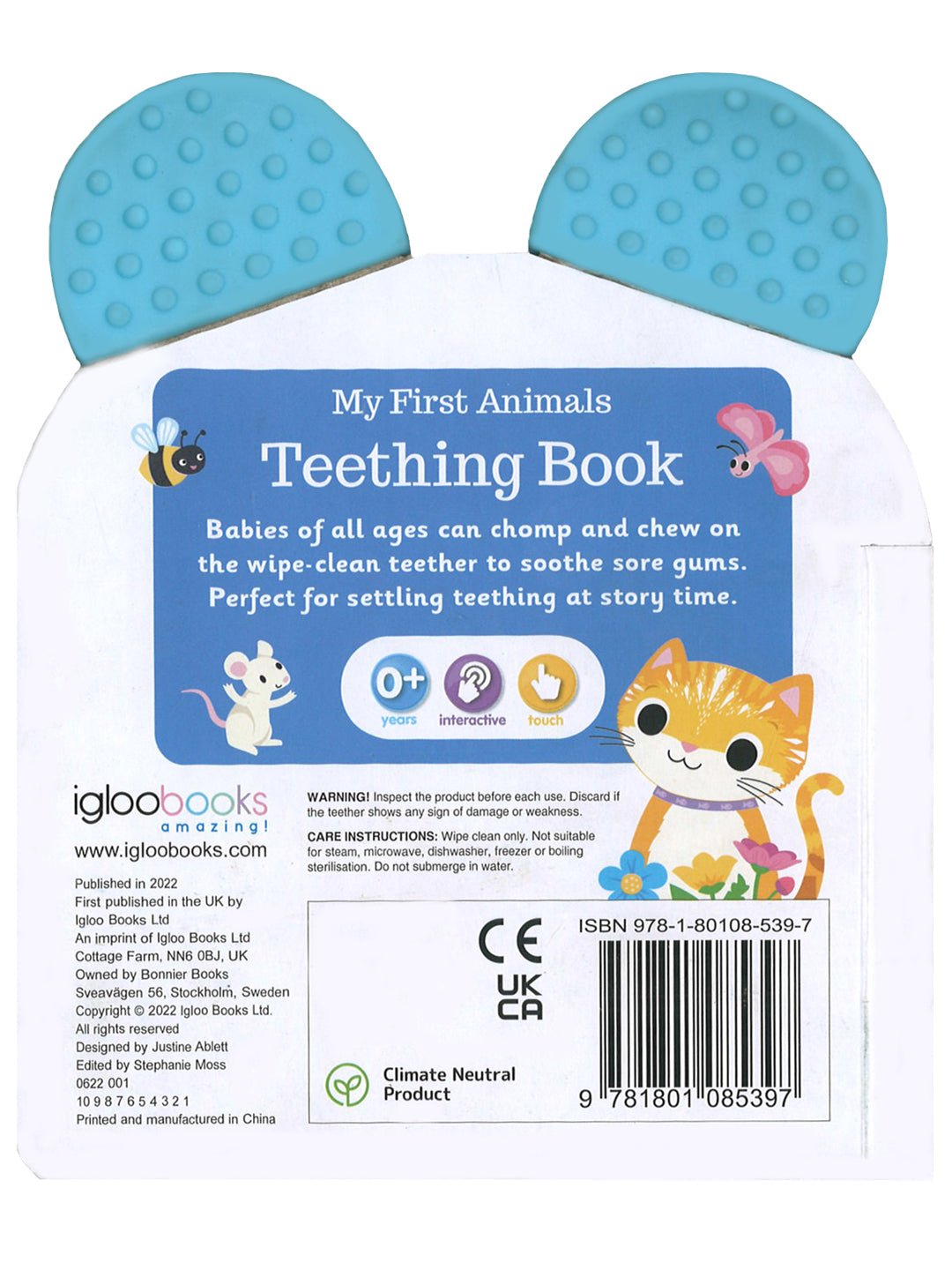 Parragon Publishing My First Animals Teething Book (with teethers) - 9781801085397