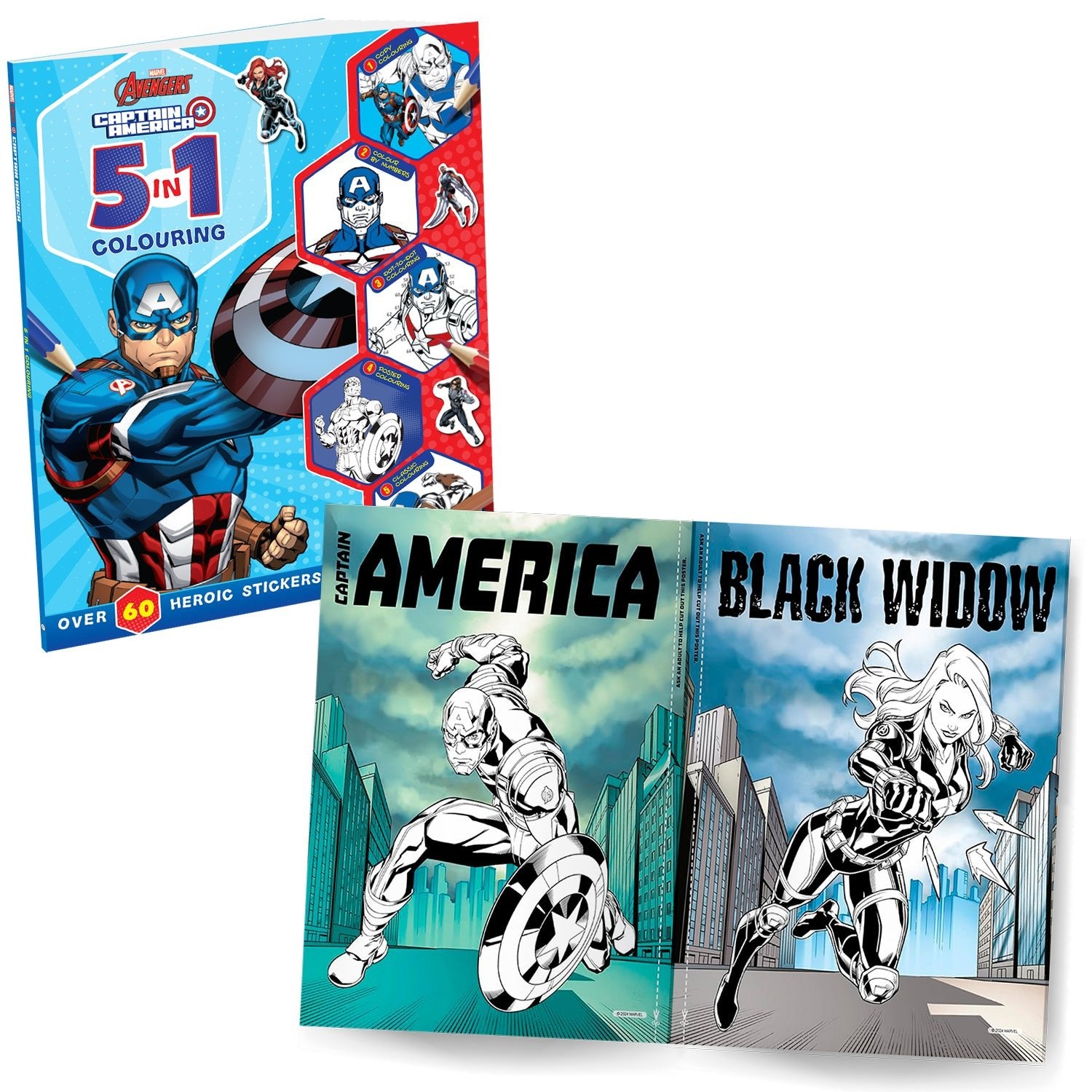 Parragon Publishing Spider - Man and Captain America Sticker and Colouring Pack of 2 Books - 9788198065469