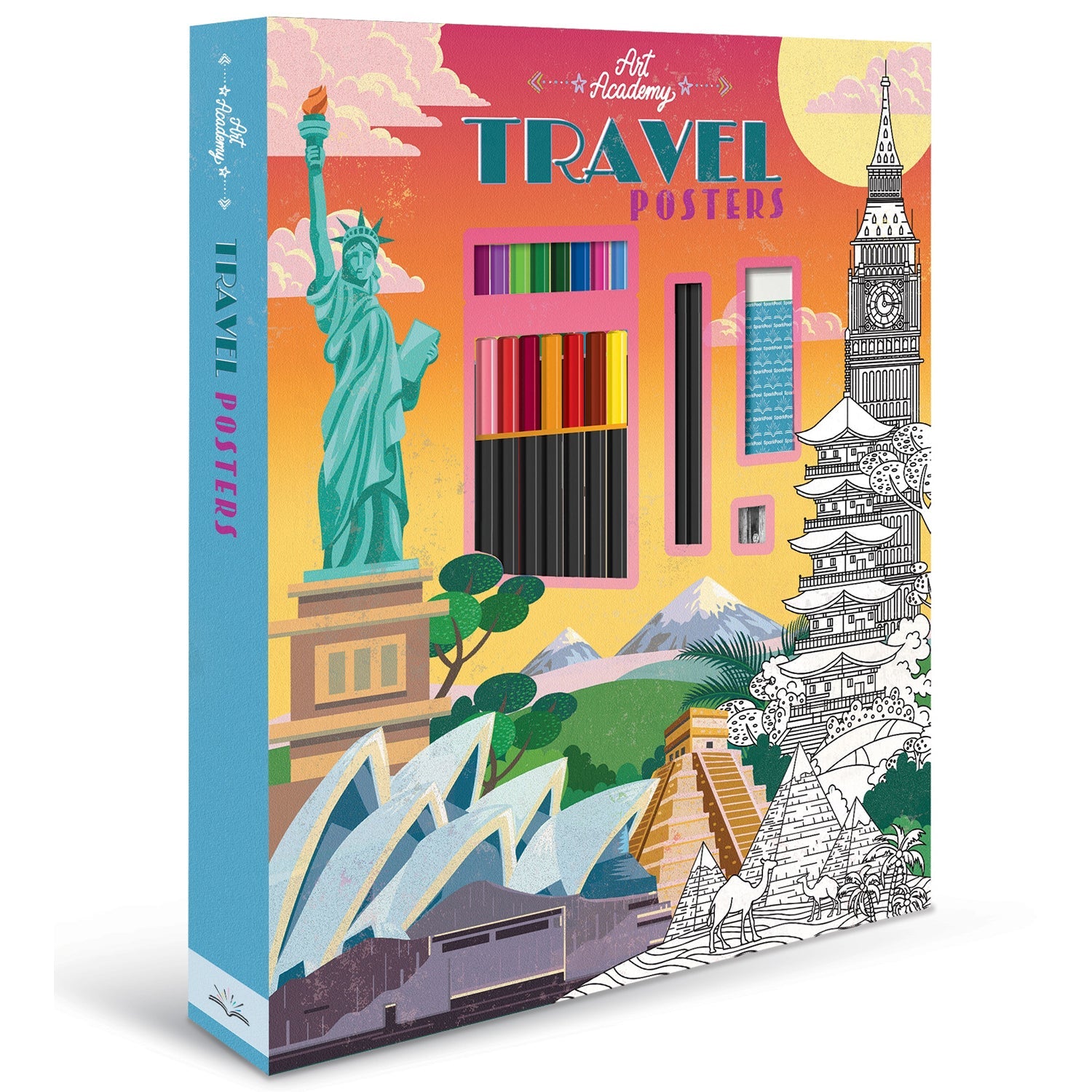 Parragon Publishing Travel Posters Colouring Book, Colour your famous places - 9781837714582