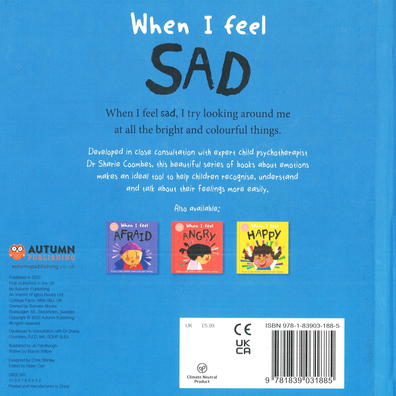 Parragon Publishing When I Feel Sad (A Children's Book about Emotions) - 9781839031885