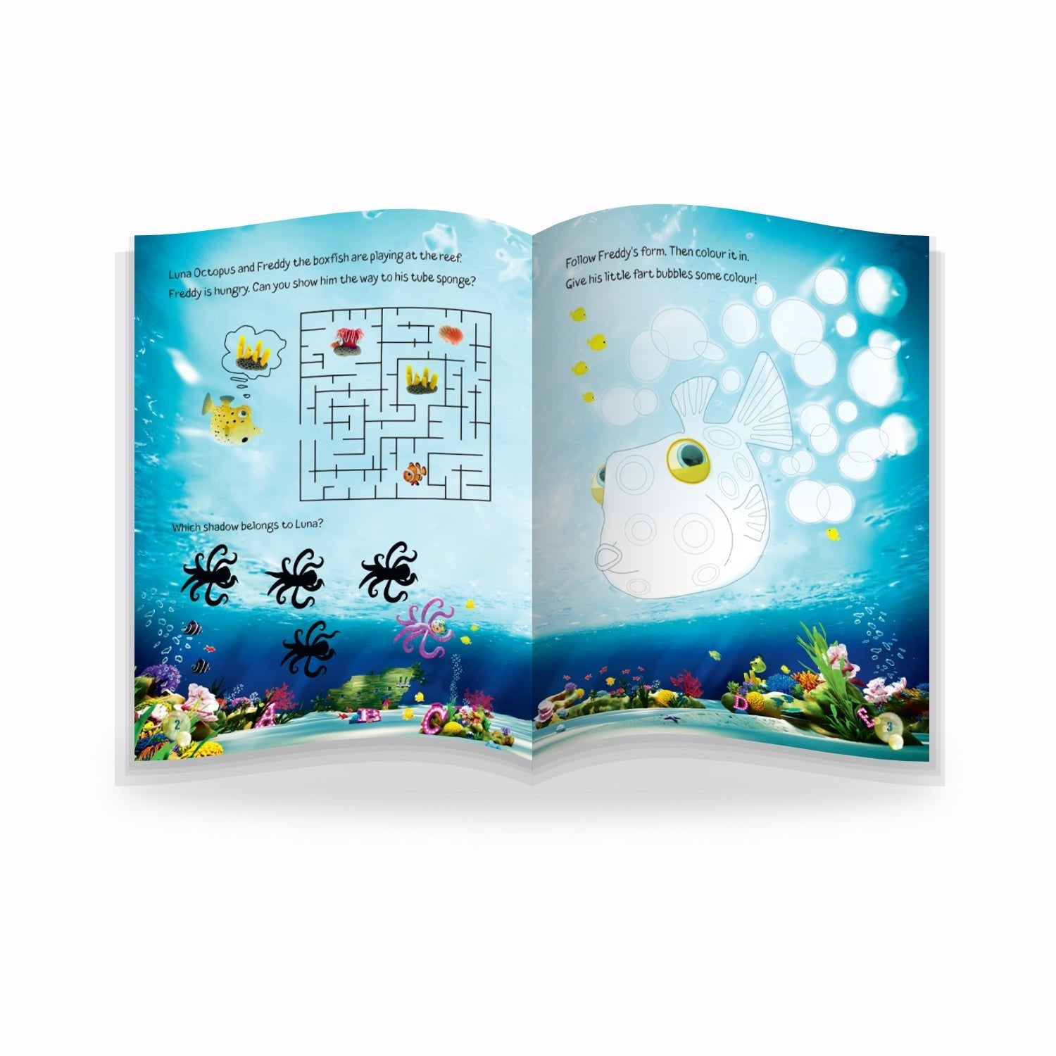 Parragon Publishing Write with Luna Octopus Activity Book for 3 - 5 Year Kids - Writing Books