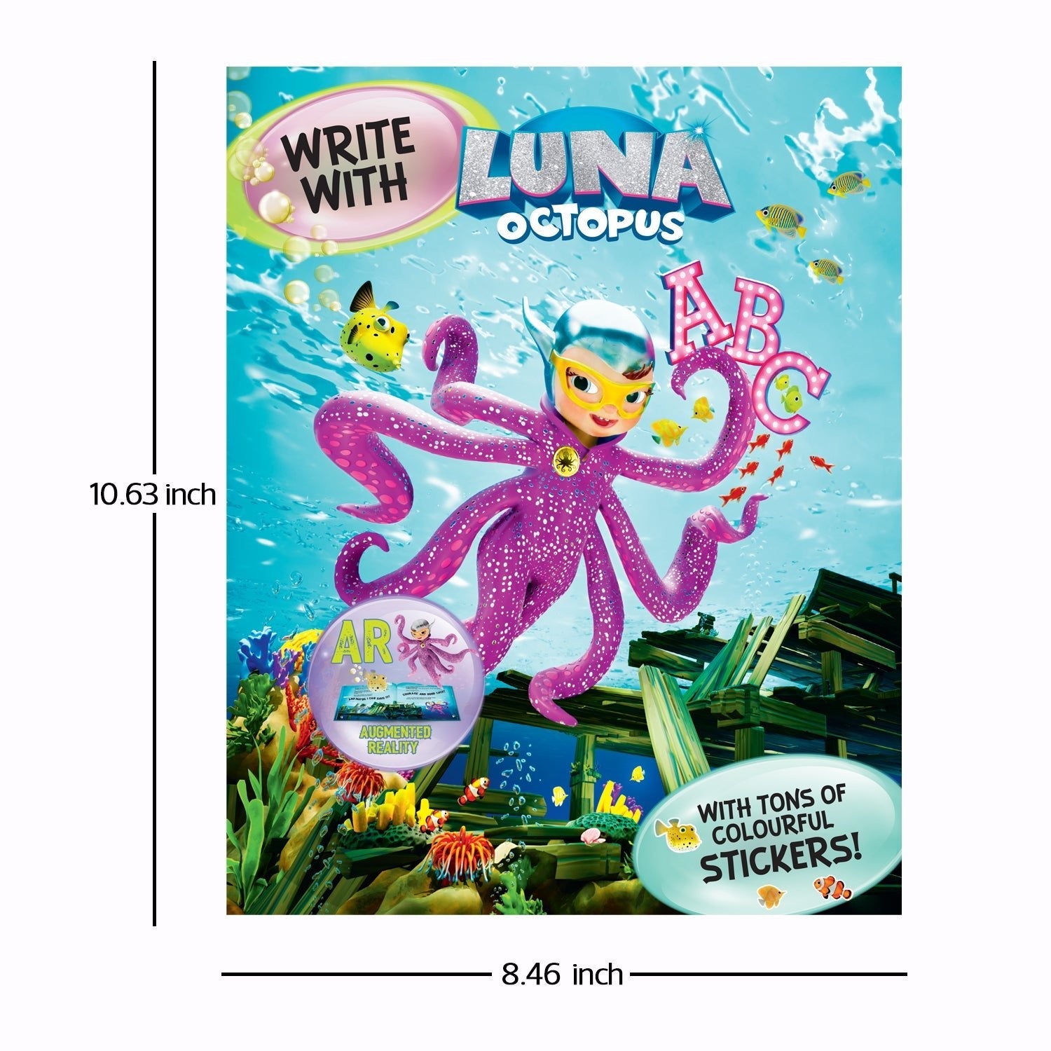 Parragon Publishing Write with Luna Octopus Activity Book for 3 - 5 Year Kids - Writing Books