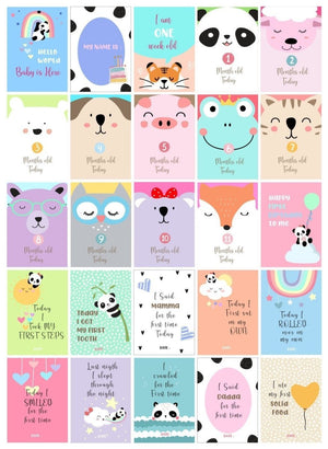 Party Panda Theme Milestone cards- (Pack of 25) - MSCD-PTPND