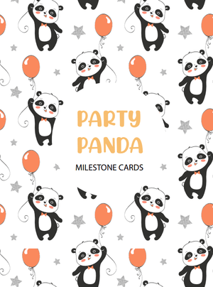 Party Panda Theme Milestone cards - (Pack of 25) - Rectangular Baby Milestone Cards