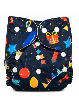 Party Popz Print - Reusable Diaper - 3months - 3years Reusable Cloth Diaper