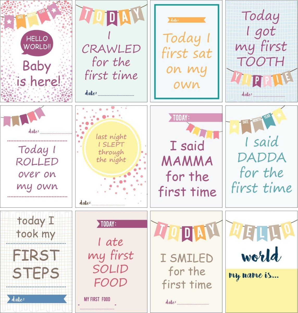 Party Propz Theme Milestone Cards- (Pack of 25) - MSCD-PYPRP