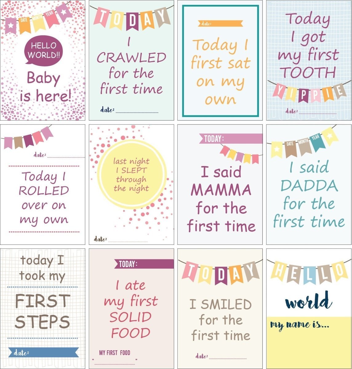 Party Propz Theme Milestone Cards- (Pack of 25) - MSCD-PYPRP
