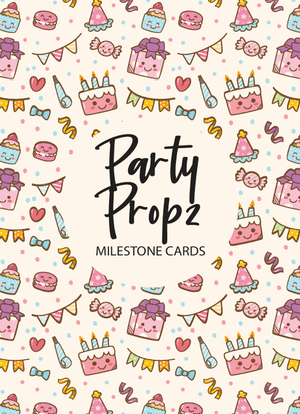 Party Propz Theme Milestone Cards - (Pack of 25) - Rectangular Baby Milestone Cards