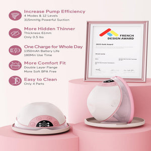 Paruu P20 Double Breast Pump - Hands Free Comfort | The Mom Store - Pink Breast Pump
