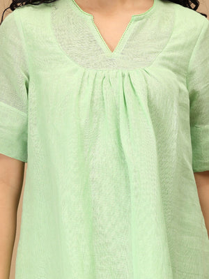 Pastel Green Pastel Crush Linen Women's Dress - Women's Dress