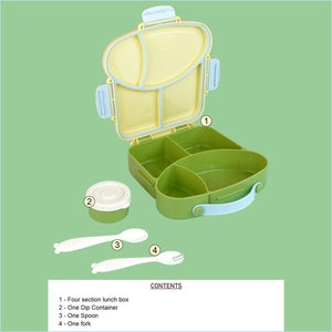 Pastel Mint Bread slice Fun themed Kids Lunch Box/Tiffin Box - Back To School