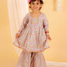 Pastel Peach Girls Anarkali Kurta Sharara Set - KES-SC-PPG-0-6