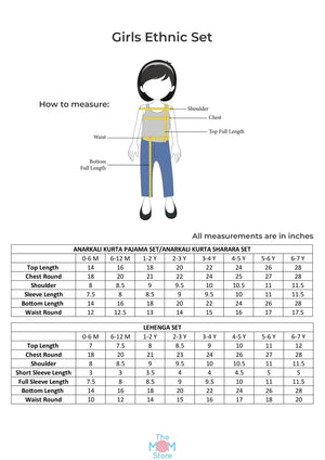 Pastel Peach Girls Anarkali Kurta Sharara Set - KES-SC-PPG-0-6