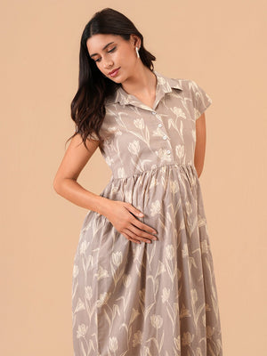 Pastel Poetry Maternity and Nursing Dress - S Maternity Casual Dress
