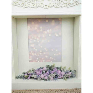 Pastel Purple Swirl Snow Frosted & Ornament Fillers Bushy Christmas Centre table Garland for Christmas Décor, 2 feet - Christmas