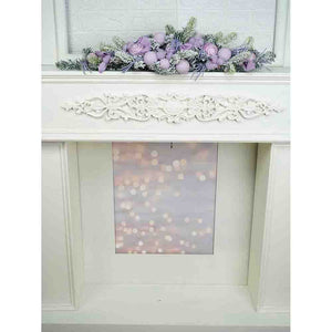 Pastel Purple Swirl Snow Frosted & Ornament Fillers Bushy Christmas Centre table Garland for Christmas Décor, 2 feet - Christmas