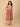 Peach Mirage Maternity and Nursing Dress ‚Äì model walking in maternity nursing dress with waist tie