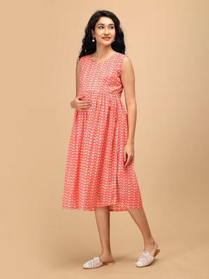 Peach n‚Äô Preach Maternity and Nursing Shacket Dress - Peach Maternity Casual Dress