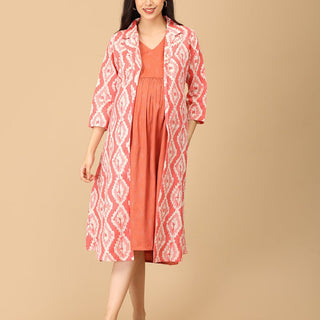 Peach Please Maternity and Nursing Shacket Dress - DRS - SK - PHPLS - S