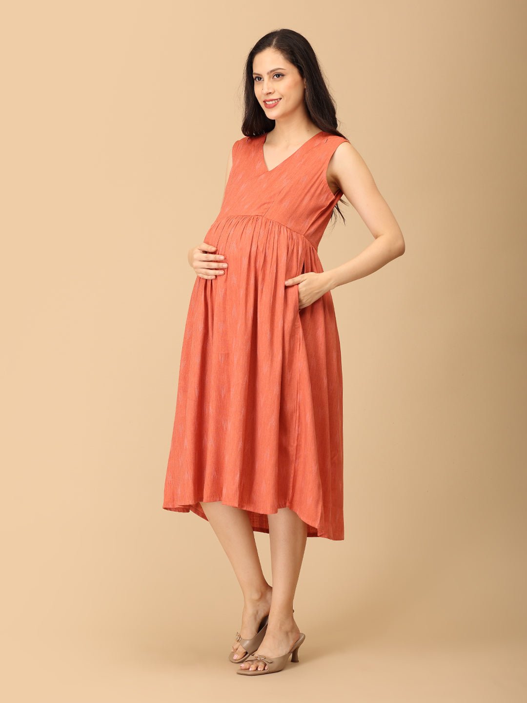 Peach Please Maternity and Nursing Shacket Dress - DRS - SK - PHPLS - S