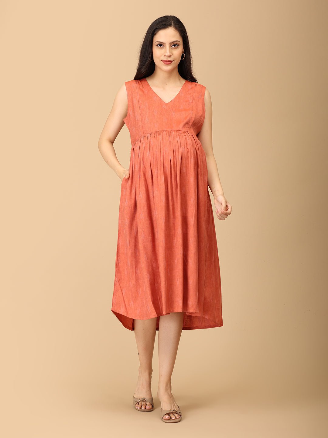 Peach Please Maternity and Nursing Shacket Dress - DRS - SK - PHPLS - S
