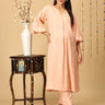 Peach Plush Maternity and Nursing Co Ord Set - MEW - SK - PPLS - S